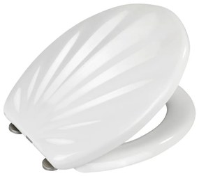 Capac WC cu închidere lentă Wenko Premium Sea Shell, 45,5 x 38 cm, alb