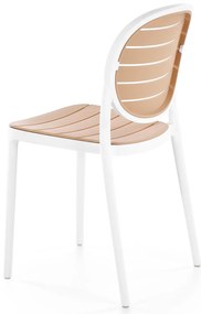 Scaun de grădină Karter (alb + natural). Promo -6%. 1092584