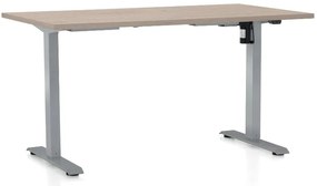 Masa inaltime reglabila OfficeTech A, 120 x 80 cm, bază gri, stejar