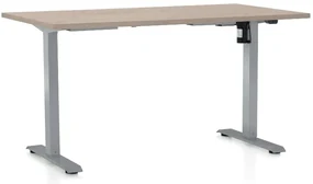Masa inaltime reglabila OfficeTech A, 120 x 80 cm, bază gri, stejar