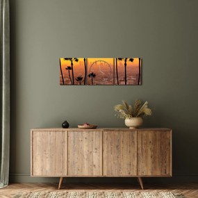 Tablou - Panorama din Los Angeles (cu ceas) (90x30 cm)