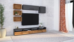 Living haaus Haga V18, Antracit/Stejar Wotan, L 240 cm