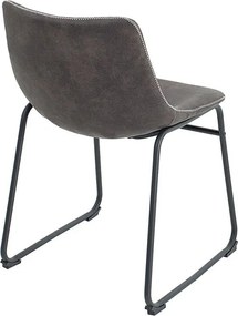 Set de 2 scaune cu tapiterie din microfibra Django gri vintage A-38109 VC