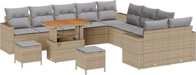 vidaXL Set de canapele pentru grădină 17 pcs Beige și gri deschis
