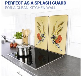 Protecții de aragaz 2 buc. din sticlă temperată 52x30 cm Corn-Flowers - Maximex