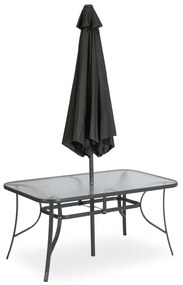 JAKS Mobilier din ratan negru Nebraska