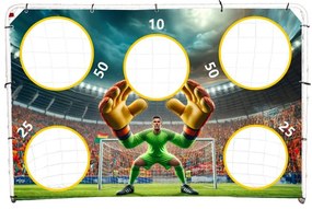 Poartă de fotbal cu perete cu țintă 180x61x122 cm