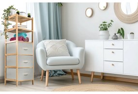 Raftier din bambus cu coșuri G21, 5 etajere, bej, 5 etaje