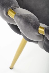 Scaun K517 velvet gri/auriu