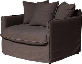 Fotoliu lounge maro din in natural, „Moka”