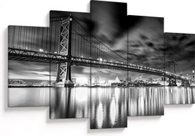 Tablou - Podul Benjamin Franklin, Philadelphia, alb-negru (150x105 cm)