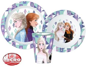 Disney Regatul de gheață Set de vase Ice Magic, set micro plastic, cu pahar de 260 ml