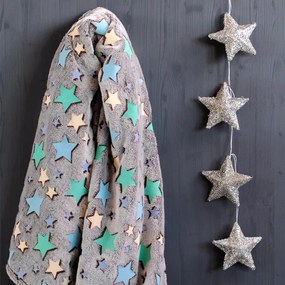 Pătură luminoasă din microfibră FILANTE-LICORNE stele 130 x 160 cm