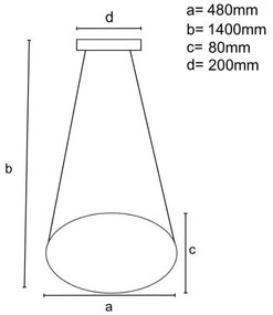 Lustră LED dimabilă pe cablu LED/65W/230V 3000-6500K auriu + telecomandă