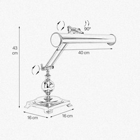 Lampa de birou din alama design clasic Executive Lamp