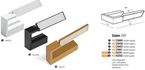 Aplica LED cu spot directionabil pentru baie IP44 Dalen 4000K aurie
