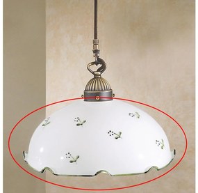 Sticlă de schimb universală NONNA E27, Ø 20 cm, alb/verde