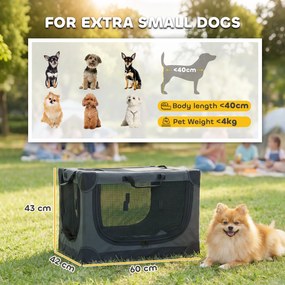 PawHut Cutie pliabilă pentru câini, cutie de transport cu pernă, husă detașabilă lavabilă din țesătură Oxford pentru câini până la 22kg Verde armată | Aosom Romania