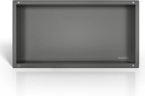 Raft incastrat dreptunghiular Balneo Wall-Box No Rim 60x30x10 cm Gun Metal mat fara rama