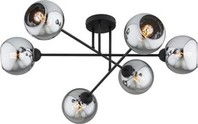 Brilagi - Lustru aplicat DIOR 6xE27/60W/230V negru/gri fumuriu