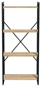 Biblioteca Baker nuc-negru 66x34x150cm