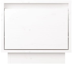 Noptiere, 2 buc., alb, 35x34x32 cm, lemn masiv de pin 2, Alb