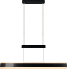 Lustră negru-mat LED cu abajur din metal Arcola – Trio