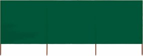 vidaXL Paravan anti-vânt cu 3 panouri, verde, 400 x 80 cm, textil