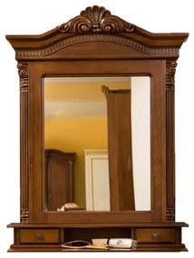 Oglindă Goldstone cu ramă lemn masiv 91 × 14 × 110 cm