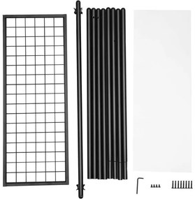 Suport Din Metal Cu Sina Pentru Haine, Negru Mat, 92.5 Cm