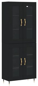 3198258 vidaXL Dulap înalt, negru, 69,5x34x180 cm, lemn compozit