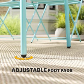 Outsunny Set de masă pentru exterior 5 piese, set de grădină pentru 4 persoane cu blat cu șipci și scaune pliante, Verde deschis | Aosom Romania