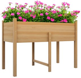 Outsunny Pat de Gradina Inaltat din Lemn 115x55x80cm cu Orificii de Scurgere pentru Legume Flori | Aosom Romania