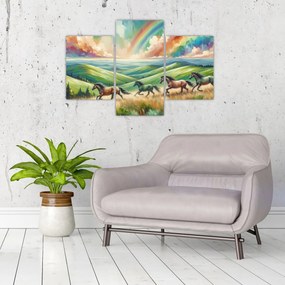 Tablou – Cai galopând prin peisaj (90x60 cm)