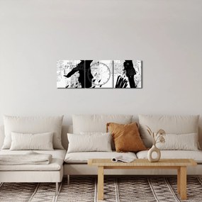Tablou - Artă stradală - zarvă (cu ceas) (90x30 cm)