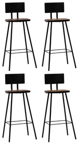245391 vidaXL Scaune de bar, 4 buc., lemn masiv reciclat