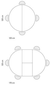 Masa Melania rotunda extensibila 120 cm - GRI CIMENT