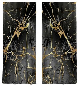 Draperii negre-aurii 2 buc. 140x260 cm – Mila Home