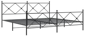 376526 vidaXL Cadru pat metalic cu tăblii de cap/picioare, negru, 193x203 cm
