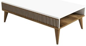 Mila White and Walnut coffee table