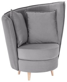 Fotoliu Art Deco, ţesătură Paros de culoare gri deschis / fag, ROUND NEW
