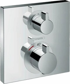 Baterie dus termostatata Hansgrohe Ecostat Square cu montaj incastrat 2 functii crom