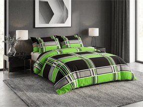 Lenjerie de pat din policoton KARO POLY verde Dimensiune lenjerie de pat: 70 x 90 cm | 140 x 200 cm