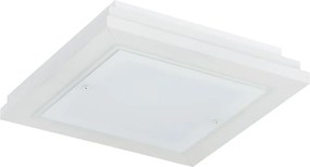 Plafoniera din lemn si sticla TABOR 32x32cm, alb crem