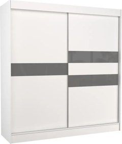 Dulap cu usi glisante 200x215 cm, Batia, ADRK Furniture (Culoare: Sonoma / Ciocolată Lacobel)