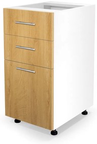 Dulap inferior Vento D3S-40/82, alb / stejar miere
