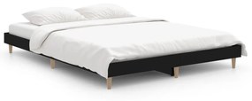 832070 vidaXL Cadru de pat, negru, 140x190 cm, lemn prelucrat
