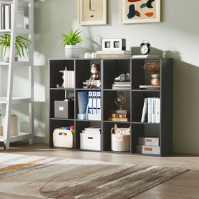 HOMCOM Bibliotecă Modernă Modulară cu 6 Compartimente din PAL, Maro | Aosom Romania