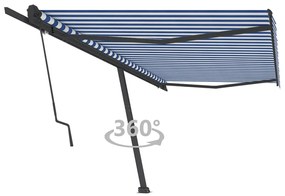 vidaXL Copertină autonomă retractabilă automat albastru&amp;alb 500x350 cm