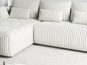 Colțar extensibil dumonde cu ladă de depozitare si sezut confortabil din spuma high-density, Malta Ambience White 235x185 cm